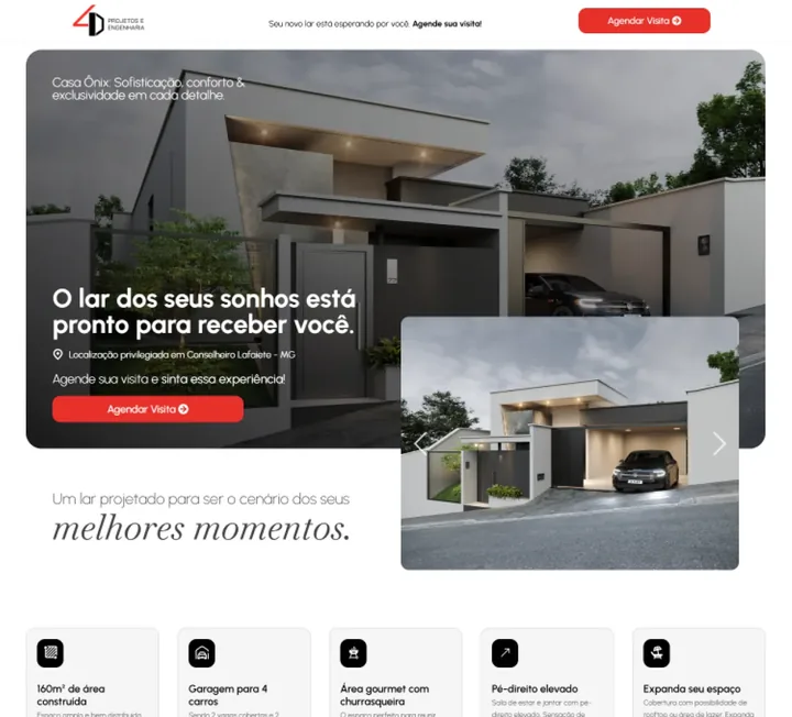 Site institucional da 4D Projetos e Engenharia